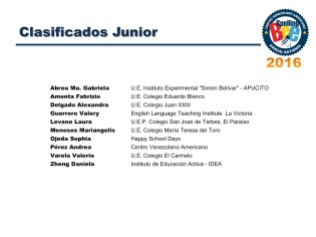 Clasificados Junior_SB2016